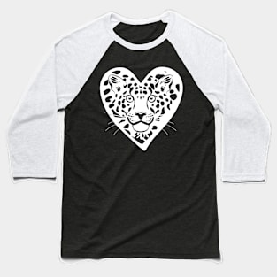 Wild Leopard Valentines Baseball T-Shirt